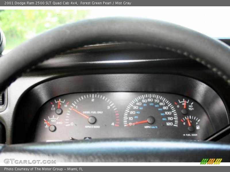 Forest Green Pearl / Mist Gray 2001 Dodge Ram 2500 SLT Quad Cab 4x4