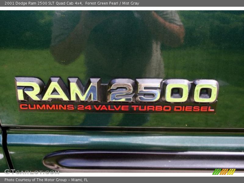 Forest Green Pearl / Mist Gray 2001 Dodge Ram 2500 SLT Quad Cab 4x4