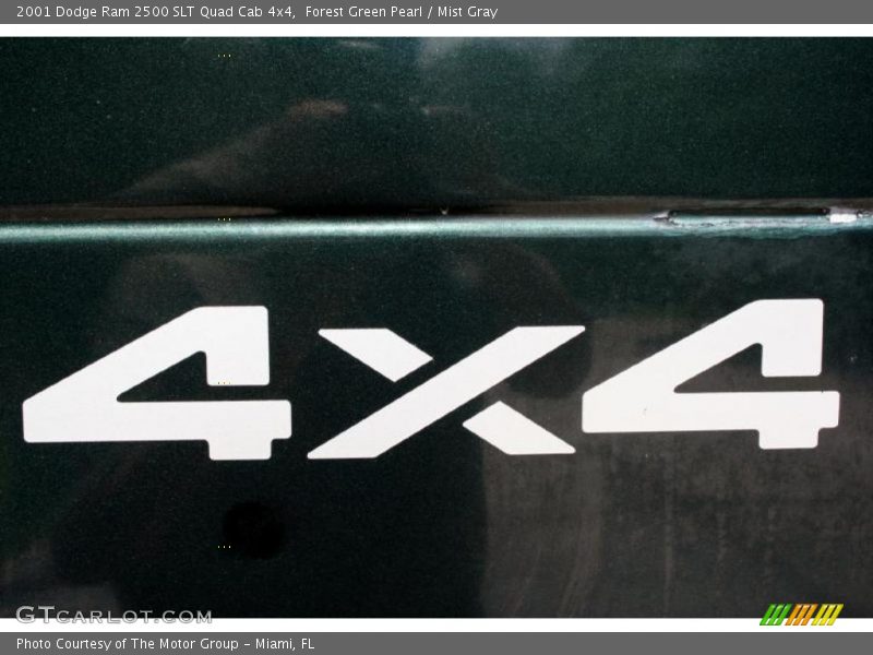 Forest Green Pearl / Mist Gray 2001 Dodge Ram 2500 SLT Quad Cab 4x4
