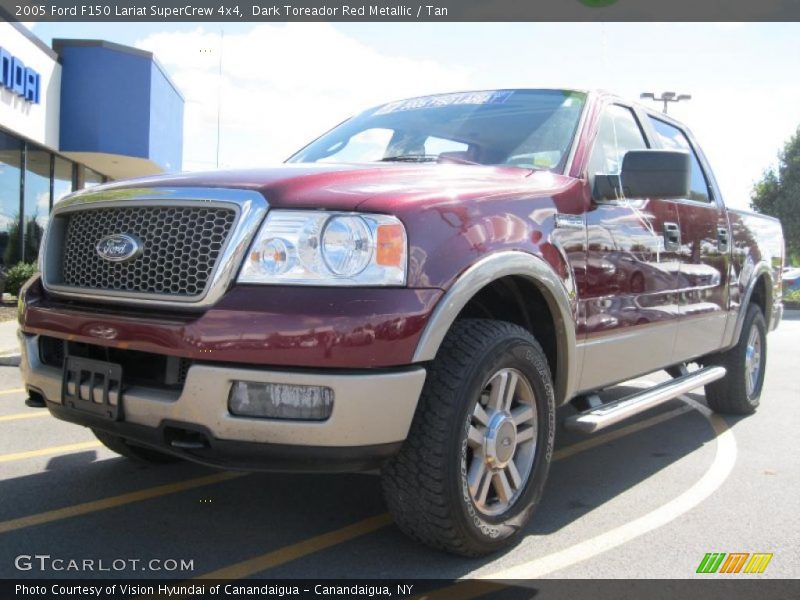 Dark Toreador Red Metallic / Tan 2005 Ford F150 Lariat SuperCrew 4x4