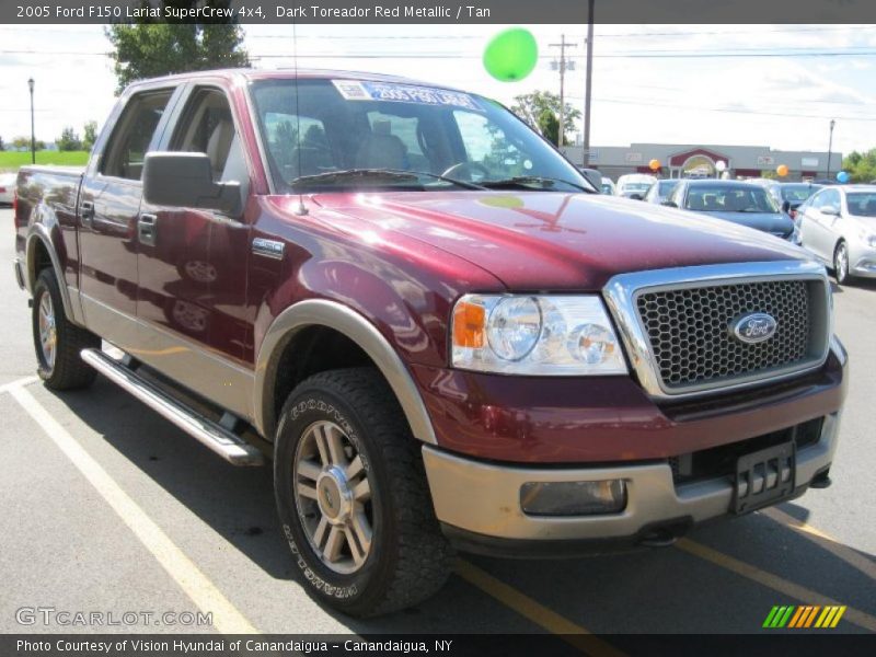 Dark Toreador Red Metallic / Tan 2005 Ford F150 Lariat SuperCrew 4x4