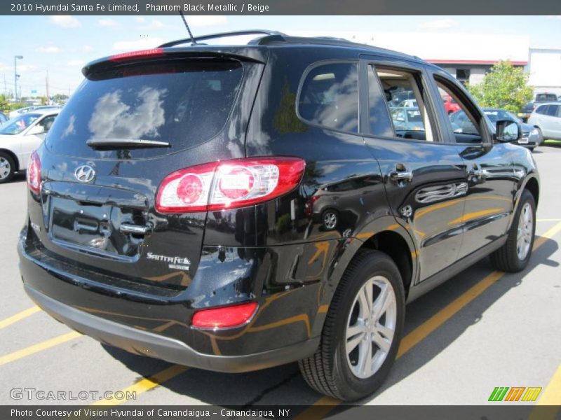 Phantom Black Metallic / Beige 2010 Hyundai Santa Fe Limited