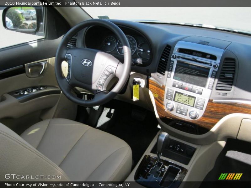 Phantom Black Metallic / Beige 2010 Hyundai Santa Fe Limited