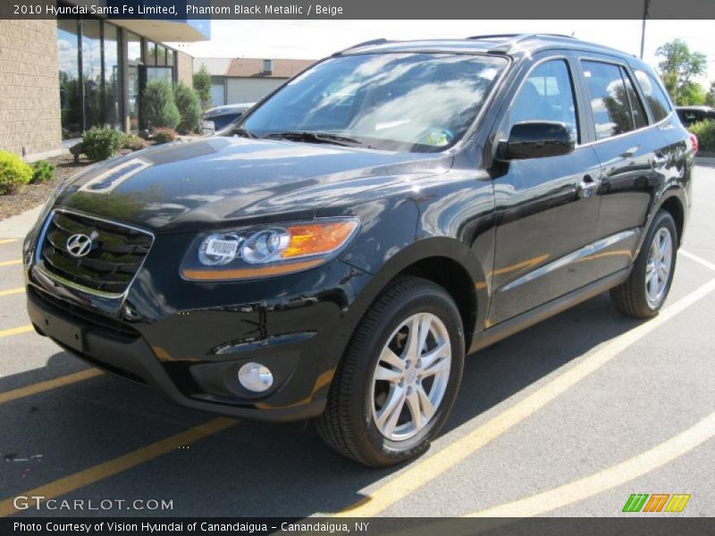 Phantom Black Metallic / Beige 2010 Hyundai Santa Fe Limited