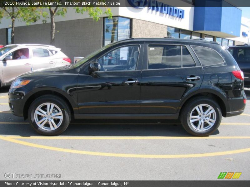 Phantom Black Metallic / Beige 2010 Hyundai Santa Fe Limited