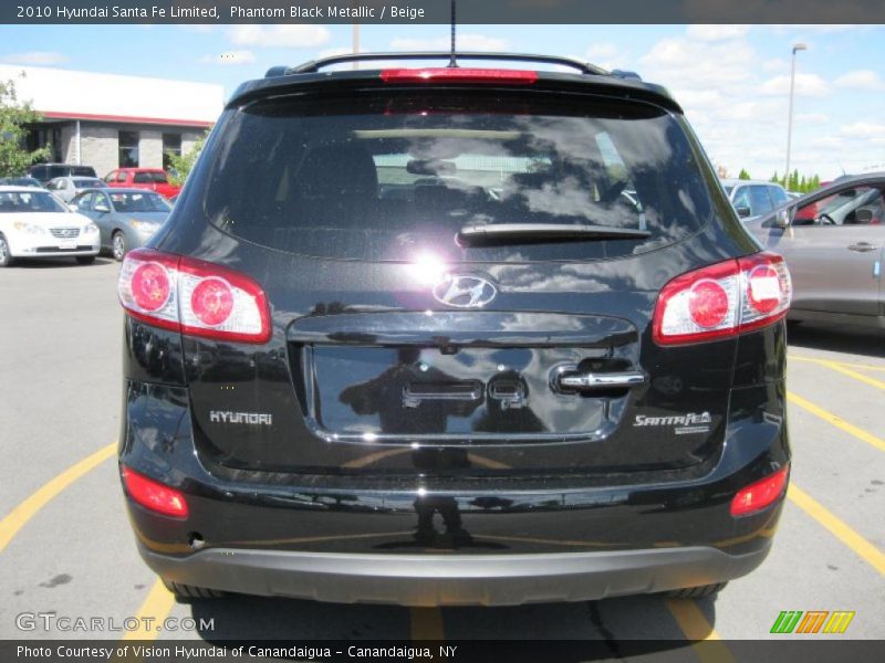 Phantom Black Metallic / Beige 2010 Hyundai Santa Fe Limited