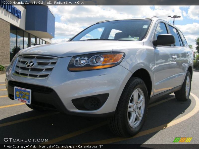 Radiant Silver / Gray 2010 Hyundai Santa Fe GLS 4WD