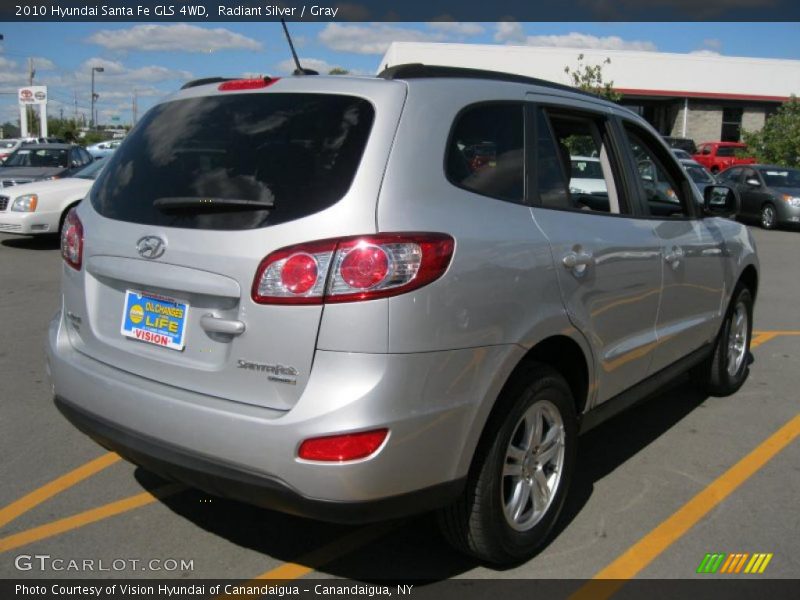 Radiant Silver / Gray 2010 Hyundai Santa Fe GLS 4WD