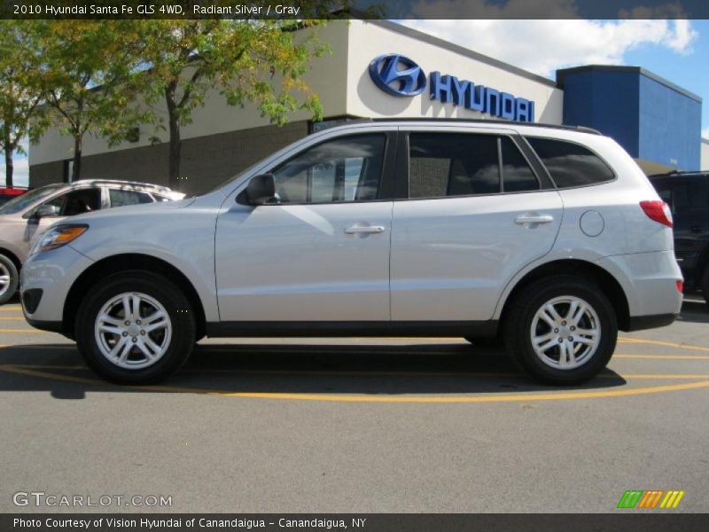 Radiant Silver / Gray 2010 Hyundai Santa Fe GLS 4WD
