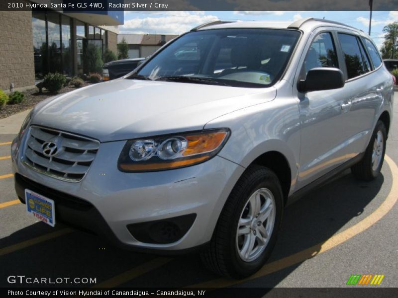 Radiant Silver / Gray 2010 Hyundai Santa Fe GLS 4WD