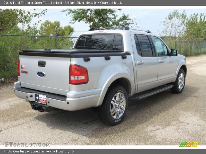 Brilliant Silver Metallic / Charcoal Black 2010 Ford Explorer Sport Trac Limited