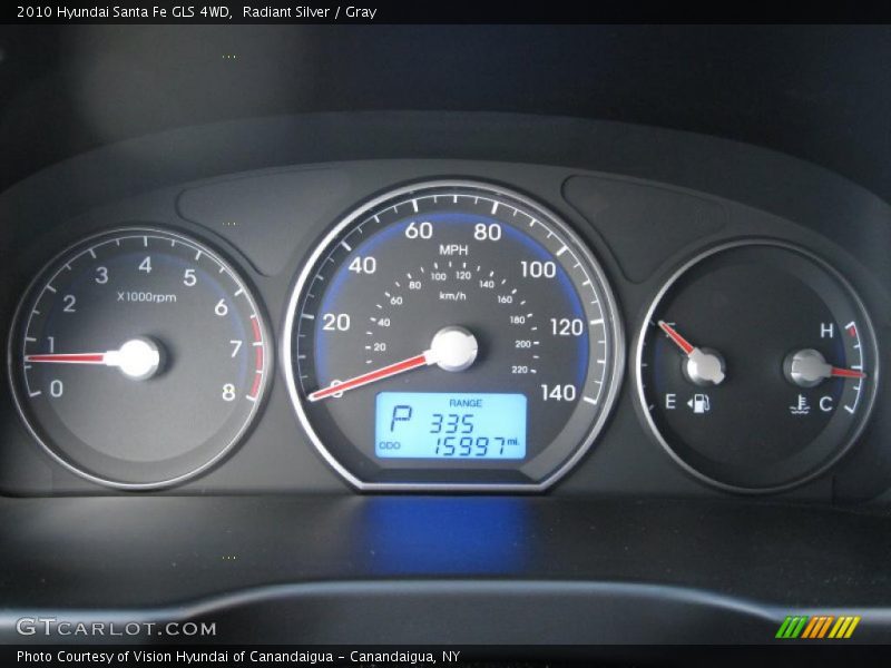 Radiant Silver / Gray 2010 Hyundai Santa Fe GLS 4WD