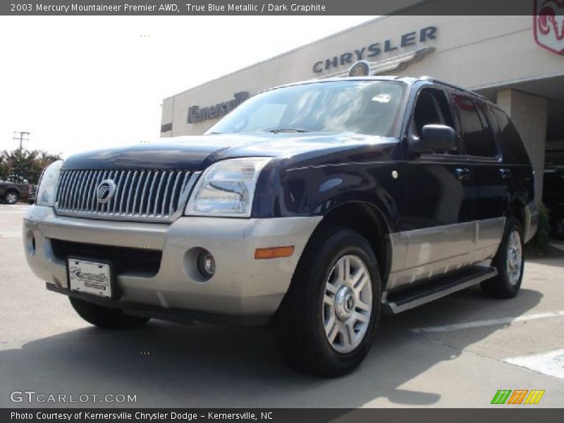 True Blue Metallic / Dark Graphite 2003 Mercury Mountaineer Premier AWD