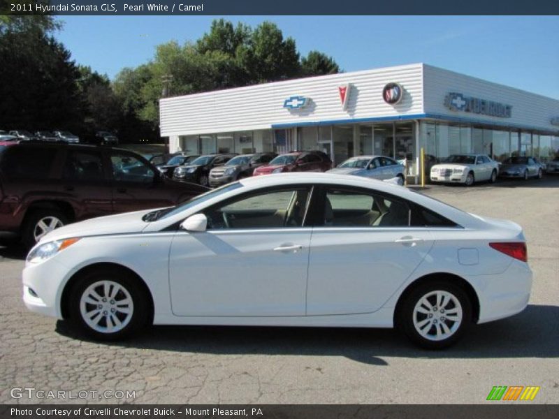 Pearl White / Camel 2011 Hyundai Sonata GLS