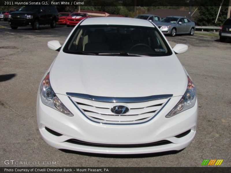 Pearl White / Camel 2011 Hyundai Sonata GLS