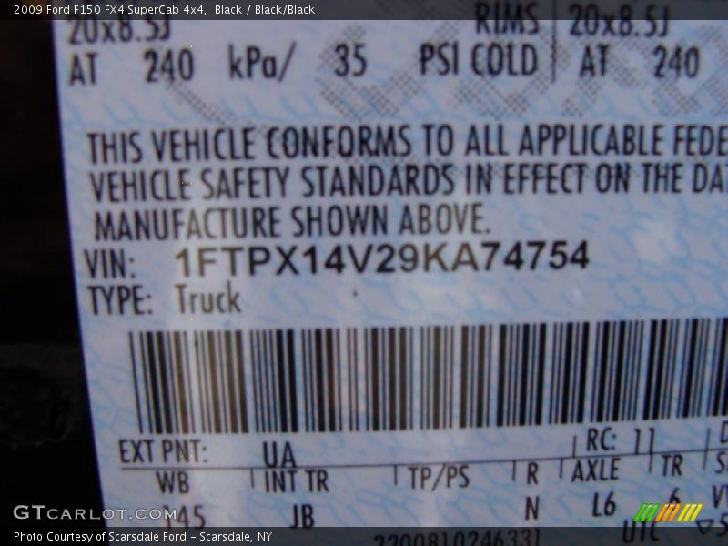 Black / Black/Black 2009 Ford F150 FX4 SuperCab 4x4