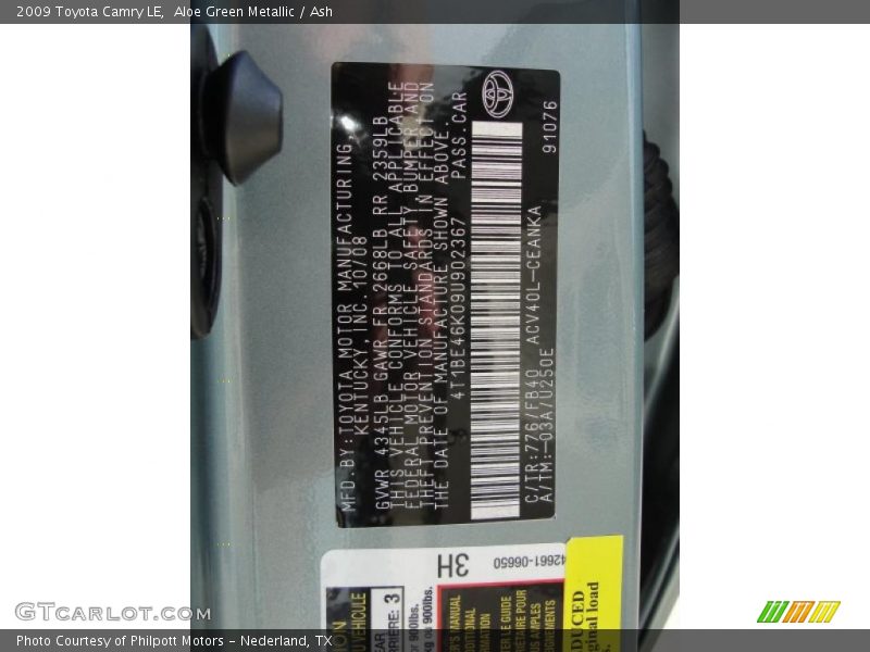 Aloe Green Metallic / Ash 2009 Toyota Camry LE