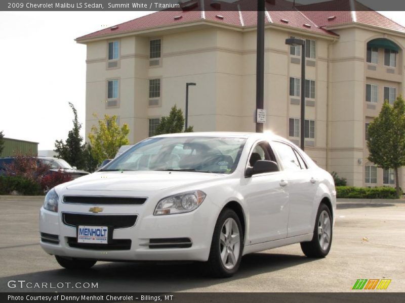 Summit White / Titanium 2009 Chevrolet Malibu LS Sedan