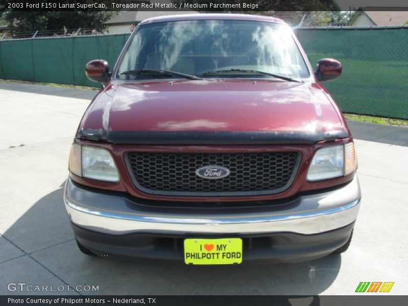 Toreador Red Metallic / Medium Parchment Beige 2003 Ford F150 Lariat SuperCab