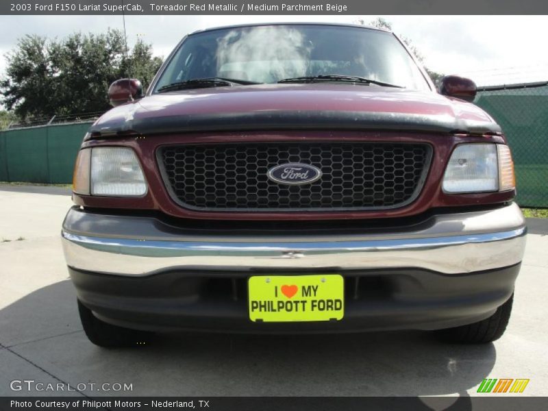 Toreador Red Metallic / Medium Parchment Beige 2003 Ford F150 Lariat SuperCab