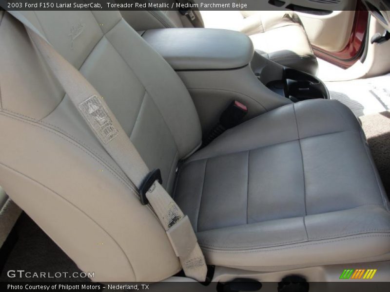 Toreador Red Metallic / Medium Parchment Beige 2003 Ford F150 Lariat SuperCab