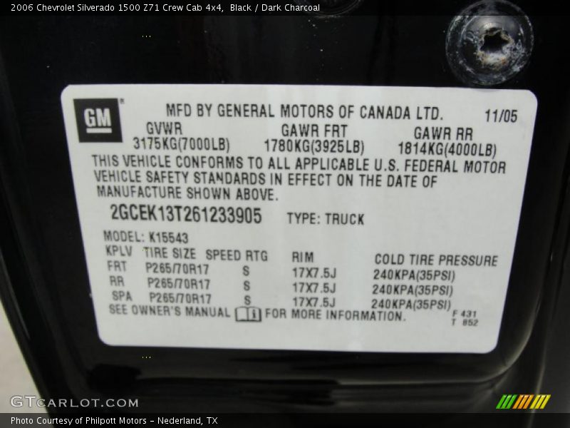 Black / Dark Charcoal 2006 Chevrolet Silverado 1500 Z71 Crew Cab 4x4