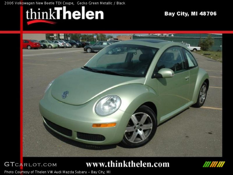 Gecko Green Metallic / Black 2006 Volkswagen New Beetle TDI Coupe
