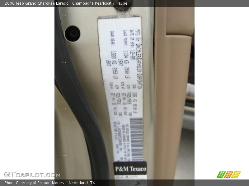 Champagne Pearlcoat / Taupe 2000 Jeep Grand Cherokee Laredo