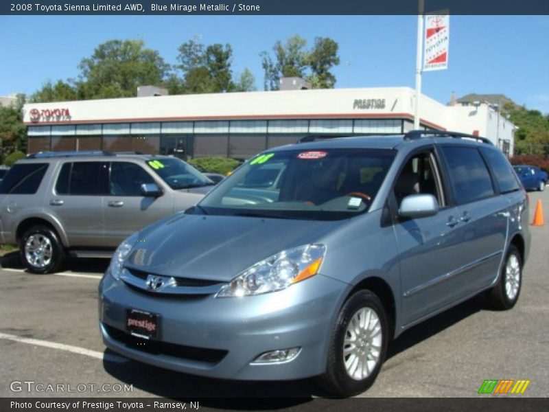 Blue Mirage Metallic / Stone 2008 Toyota Sienna Limited AWD