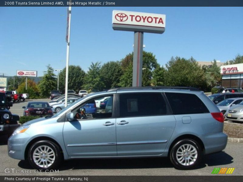 Blue Mirage Metallic / Stone 2008 Toyota Sienna Limited AWD