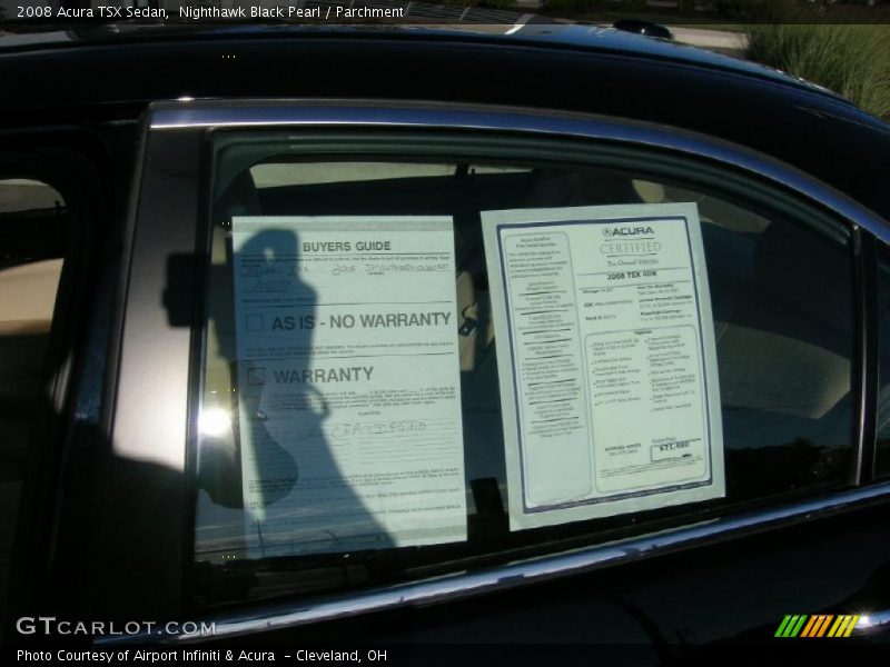 Nighthawk Black Pearl / Parchment 2008 Acura TSX Sedan