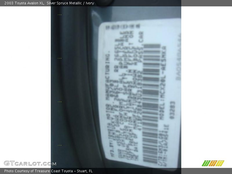Silver Spruce Metallic / Ivory 2003 Toyota Avalon XL