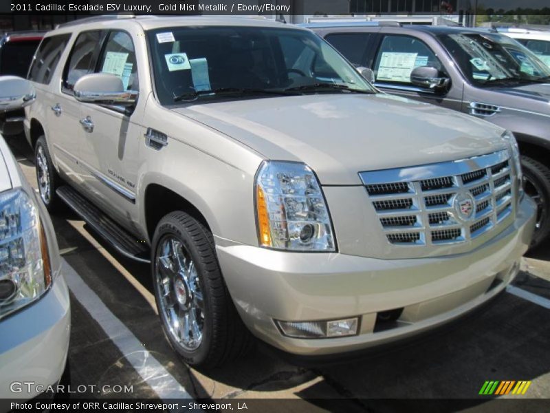 Gold Mist Metallic / Ebony/Ebony 2011 Cadillac Escalade ESV Luxury