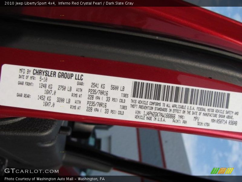 Inferno Red Crystal Pearl / Dark Slate Gray 2010 Jeep Liberty Sport 4x4