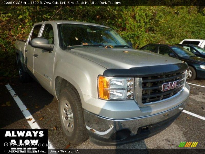 Silver Birch Metallic / Dark Titanium 2008 GMC Sierra 1500 SL Crew Cab 4x4