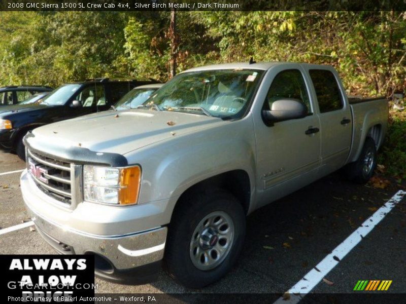 Silver Birch Metallic / Dark Titanium 2008 GMC Sierra 1500 SL Crew Cab 4x4