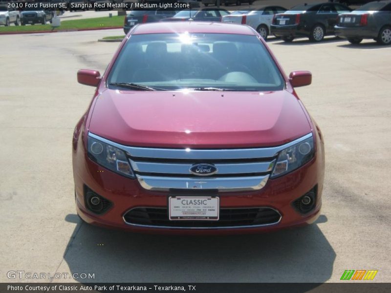 Sangria Red Metallic / Medium Light Stone 2010 Ford Fusion SE