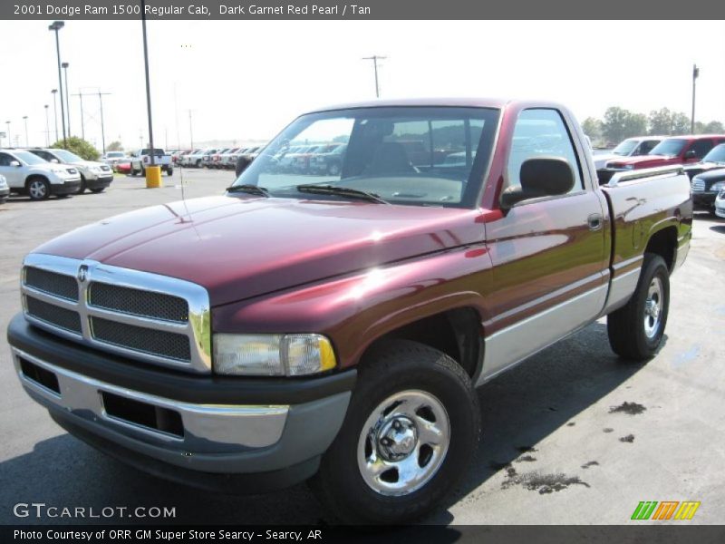 Dark Garnet Red Pearl / Tan 2001 Dodge Ram 1500 Regular Cab