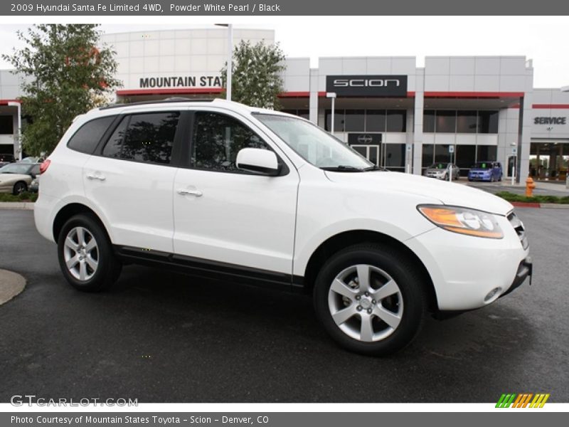 Powder White Pearl / Black 2009 Hyundai Santa Fe Limited 4WD