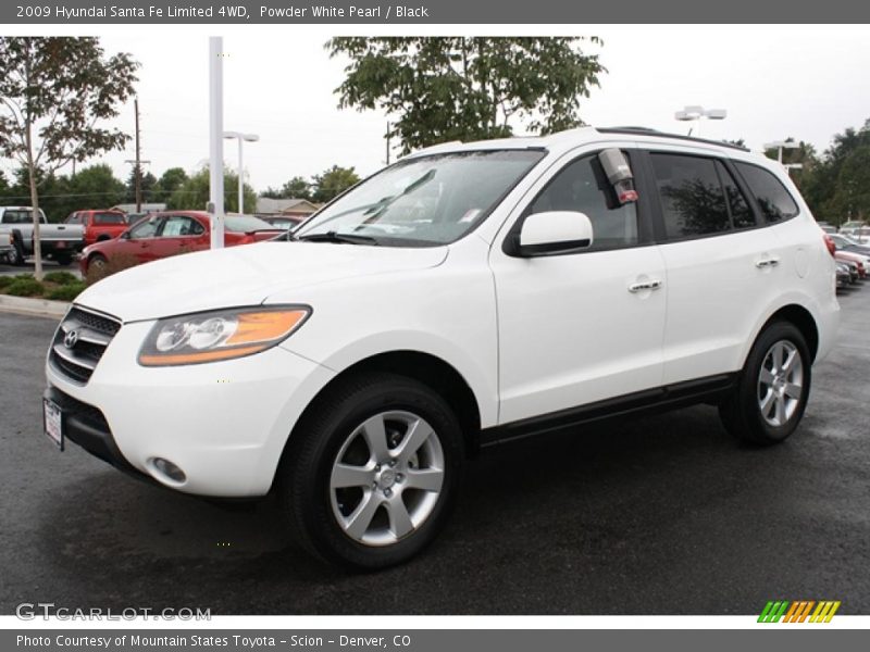 Powder White Pearl / Black 2009 Hyundai Santa Fe Limited 4WD