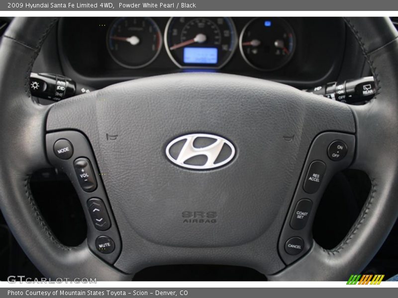 Powder White Pearl / Black 2009 Hyundai Santa Fe Limited 4WD