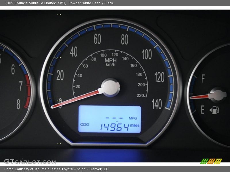 Powder White Pearl / Black 2009 Hyundai Santa Fe Limited 4WD