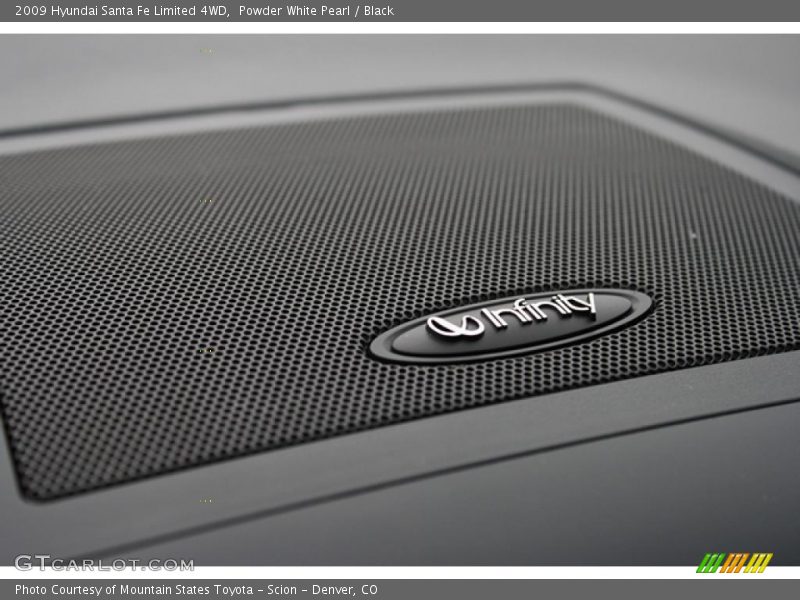 Powder White Pearl / Black 2009 Hyundai Santa Fe Limited 4WD