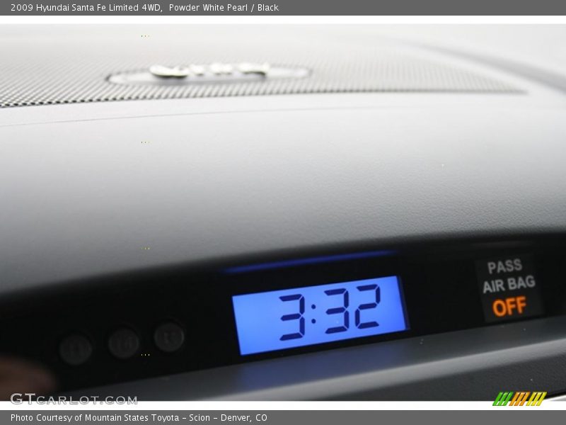 Powder White Pearl / Black 2009 Hyundai Santa Fe Limited 4WD