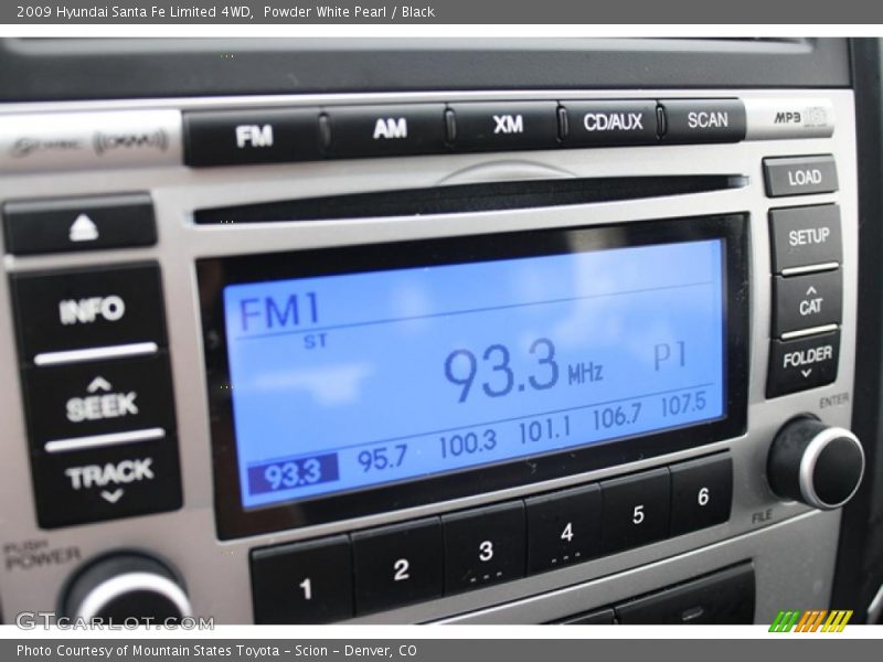 Powder White Pearl / Black 2009 Hyundai Santa Fe Limited 4WD