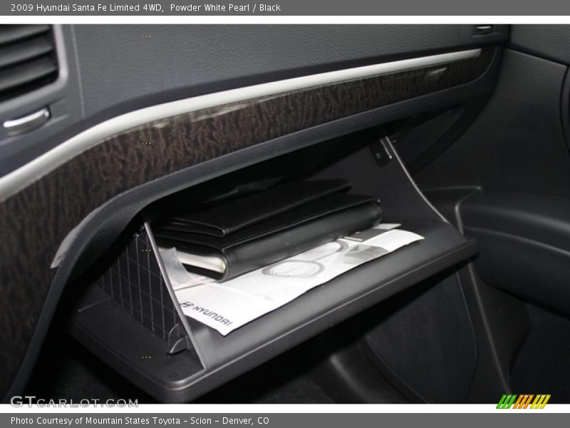 Powder White Pearl / Black 2009 Hyundai Santa Fe Limited 4WD