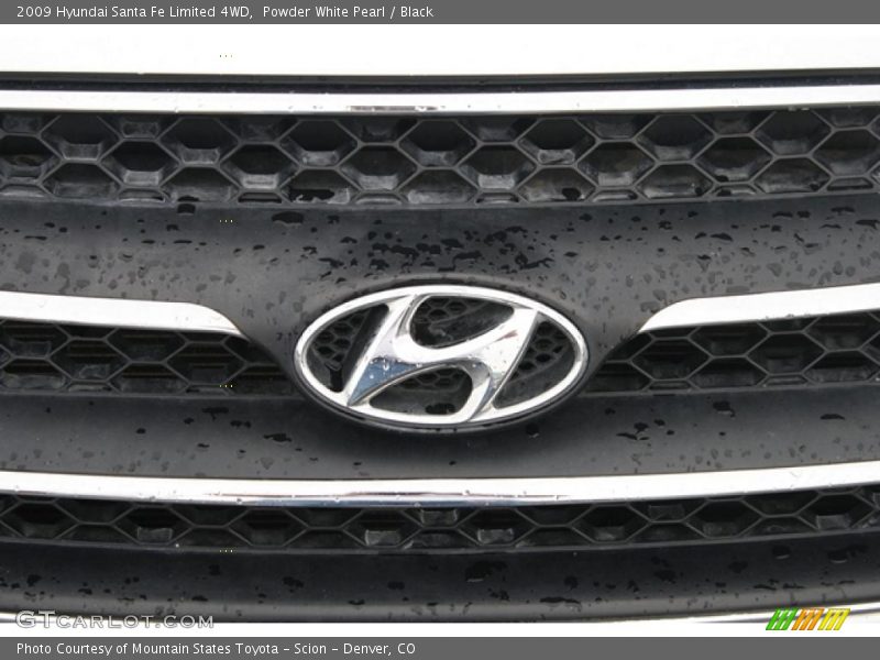 Powder White Pearl / Black 2009 Hyundai Santa Fe Limited 4WD