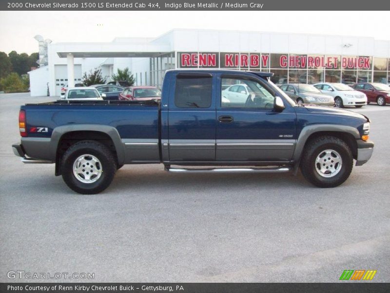 Indigo Blue Metallic / Medium Gray 2000 Chevrolet Silverado 1500 LS Extended Cab 4x4