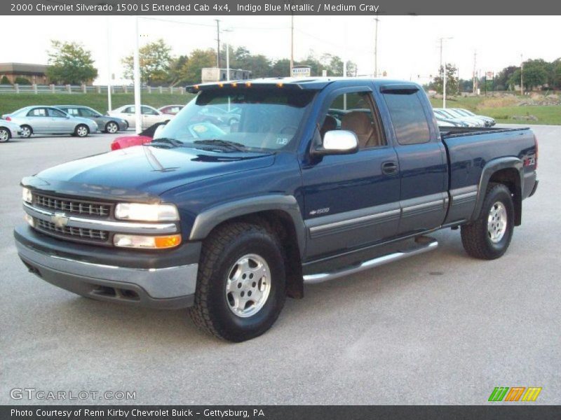 Indigo Blue Metallic / Medium Gray 2000 Chevrolet Silverado 1500 LS Extended Cab 4x4