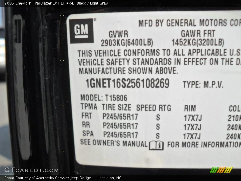 Black / Light Gray 2005 Chevrolet TrailBlazer EXT LT 4x4